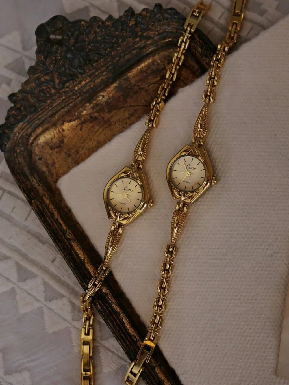 Women's Gold petite French vintage  watch